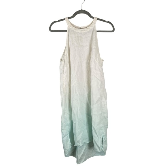 Rachel Zoe Linen Ombre Sleeveless Shift Dress White Green Size M - Picture 1 of 7